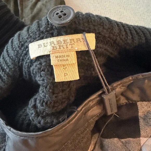 Burberry Black Chunky Ribbed Button Cardigan bomber jacket - Picture 5 of 6